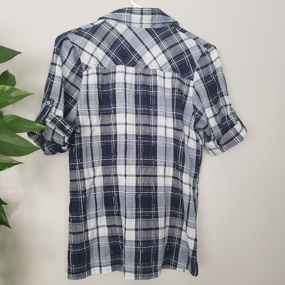 Denver Hayes striped white blue button down shirt medium - Picture 2 of 6